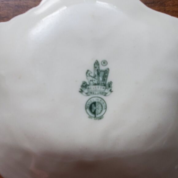 Vintage Belleek Ireland Sycamore Leaf Dish Luster Finish, 4.5" - Picture 4 of 4